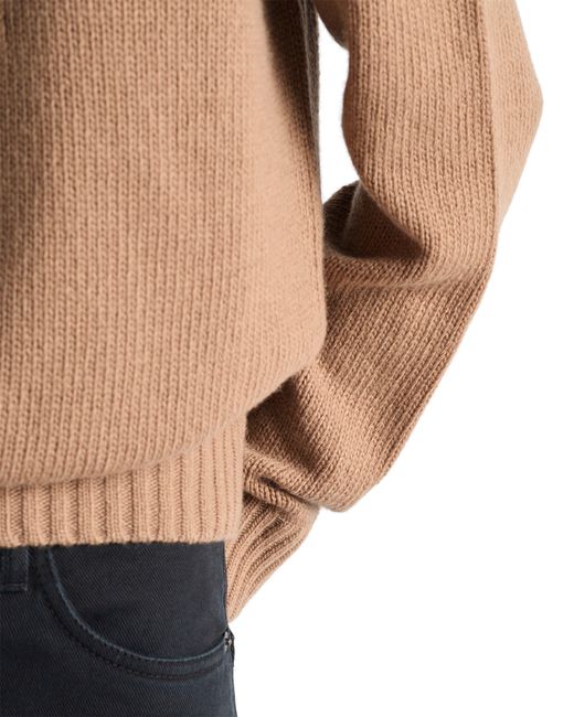 Pull à logo intarsia Prada en coloris Natural
