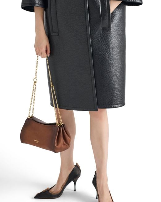 Abrigo De Piel Termoadherida, Mujer, Talla Prada de color Black