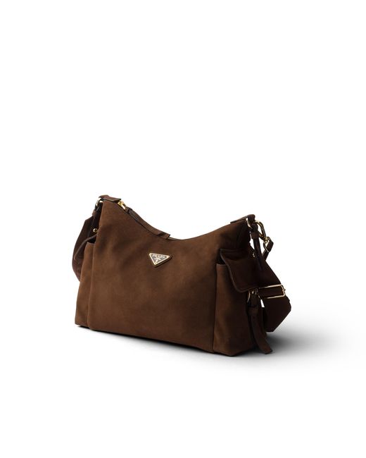 Prada Brown Explore Large Suede Bag