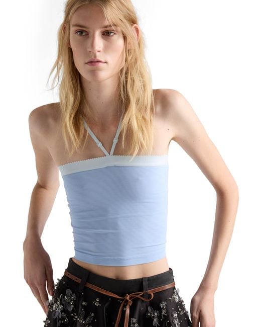 Prada Blue Tulle Top