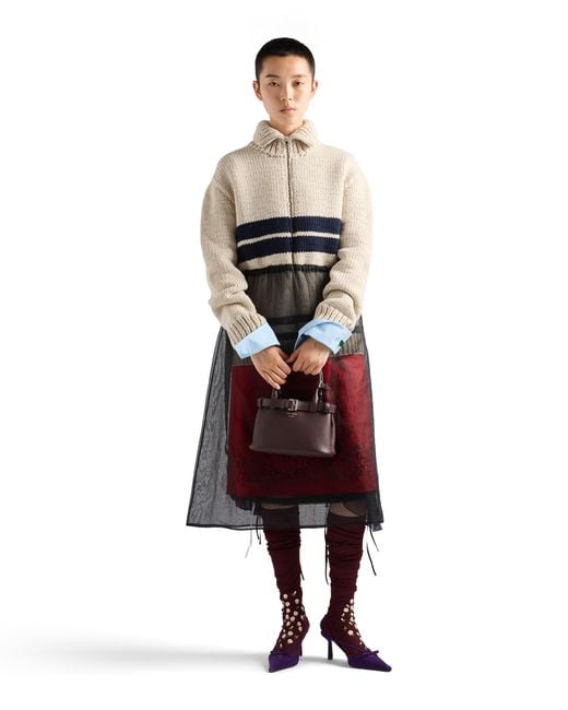 Prada Multicolor Buckle Small Leather Bag With Belt