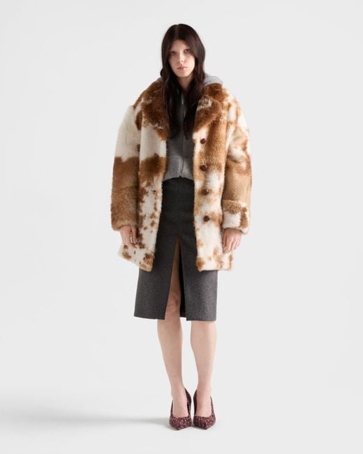 Prada Natural Shearling Coat