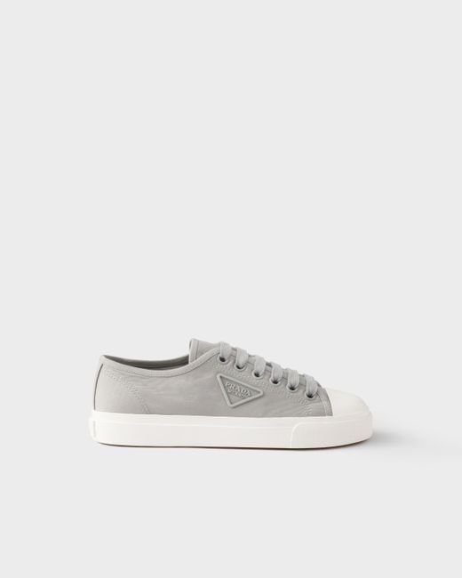 Prada White Cotton Gabardine Sneakers