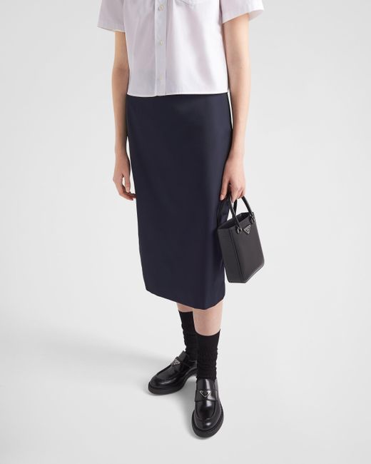 Prada Blue Re-Nylon Pencil Skirt