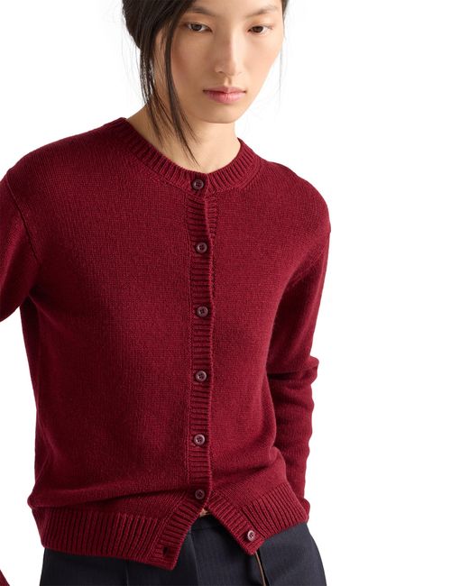 Prada Red Cashmere Cardigan