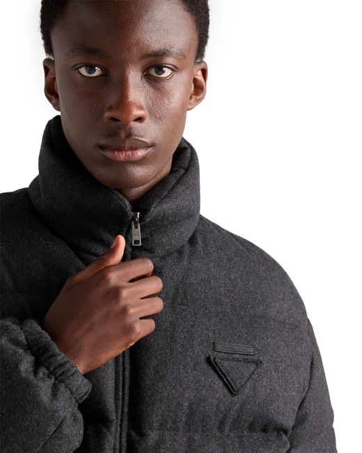 Chaqueta De Plumón Y Cachemir De Peso Medio, Hombre, Talla Prada de hombre de color Black