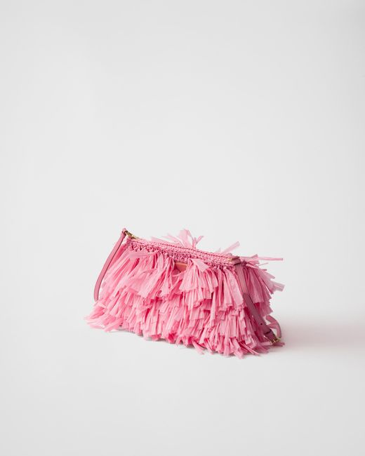 Pochette En Crochet À Frange Prada en coloris Pink