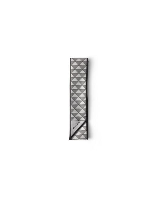 Prada White Jacquard Silk Tie