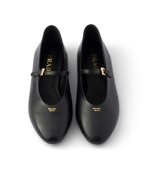 Prada White Leather Ballerinas