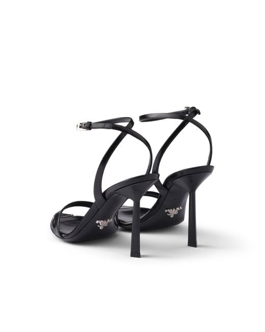Prada White Brushed Leather Sandals