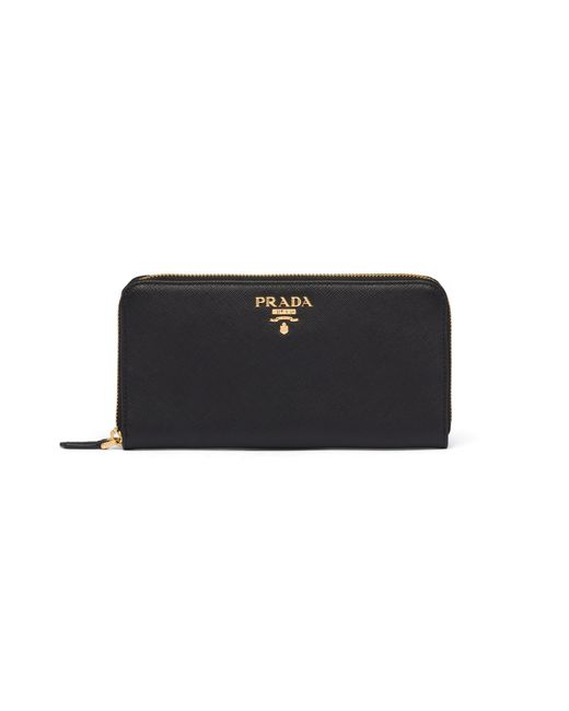 Prada Black Large Saffiano Leather Wallet
