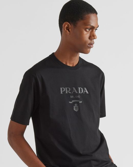 Prada Blue Cotton T-Shirt for men