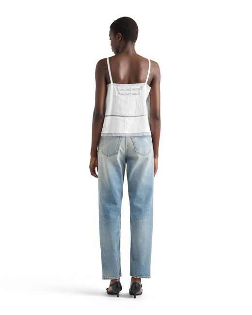 Prada White Linen Top
