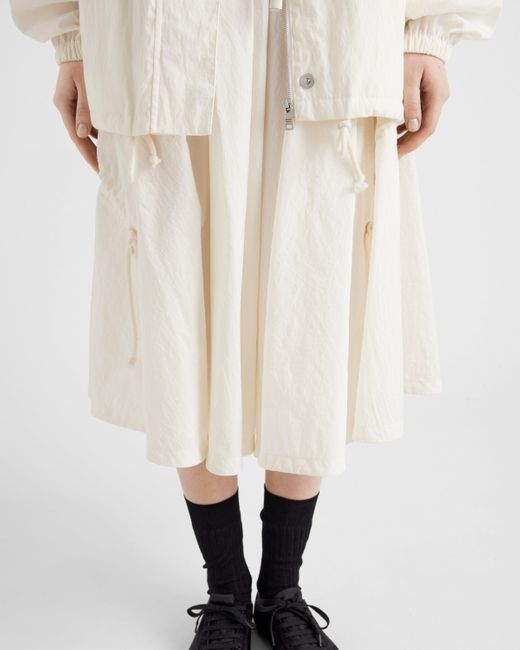 Prada White Technical Pongé Skirt