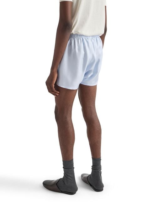 Prada Blue Silk Boxer Shorts for men