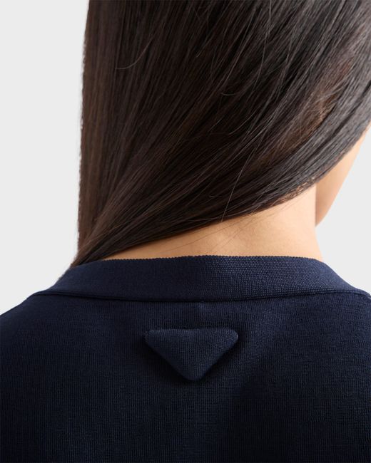 Cardigan En Coton Prada en coloris Blue