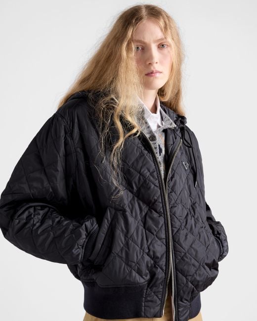 Prada Blue Lightweight, Quilted Re-Nylon Jacket