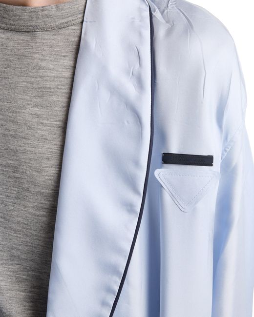 Prada Blue Silk Robe for men
