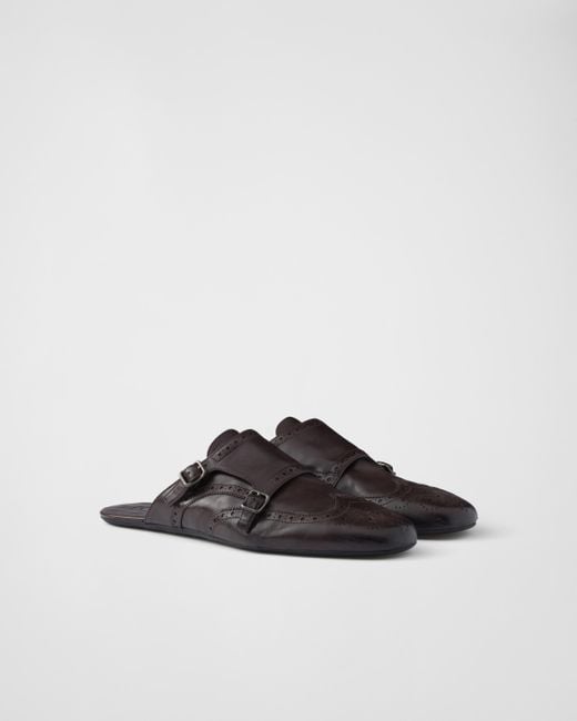 Sabot Shuffle di Prada in Brown da Uomo