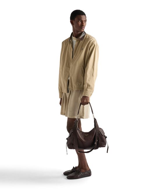 Prada Brown Explore Leather Shoulder Bag for men