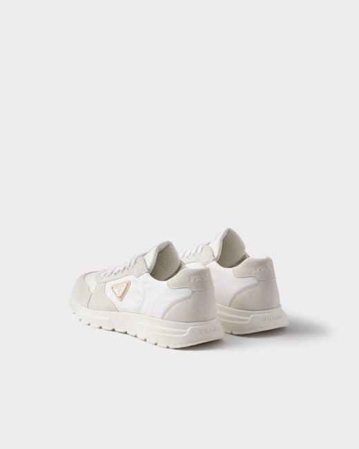 Sneakers Prax 2.0 En Re-Nylon Et Veau Velours Prada pour homme en coloris White