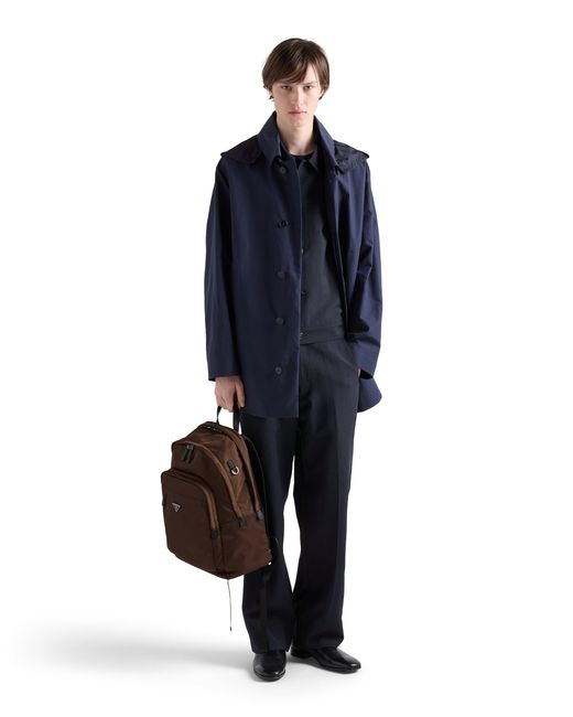 Prada Brown Re-Nylon And Saffiano Leather Backpack for men