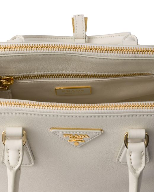 Prada White Galleria Small Leather Bag
