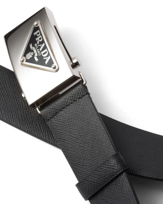 Prada Black Saffiano Leather Belt for men