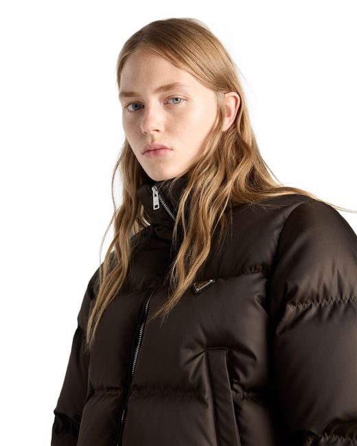 Prada Black Cropped Re-Nylon Down Jacket