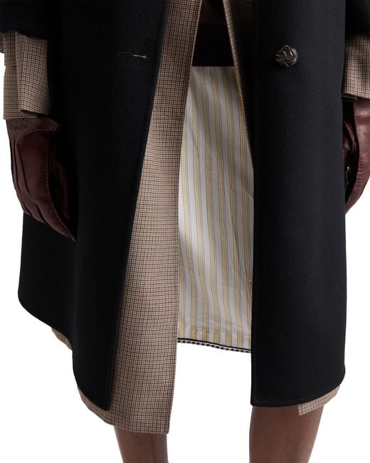 Prada White Striped Skirt With Appliqué
