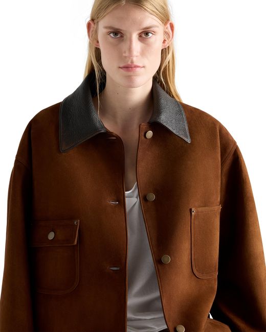 Prada Brown Suede Caban Jacket