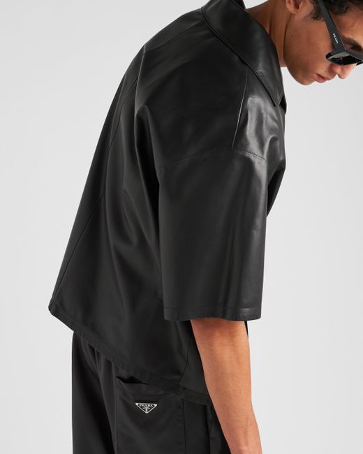 Prada White Nappa Leather Bermudas for men