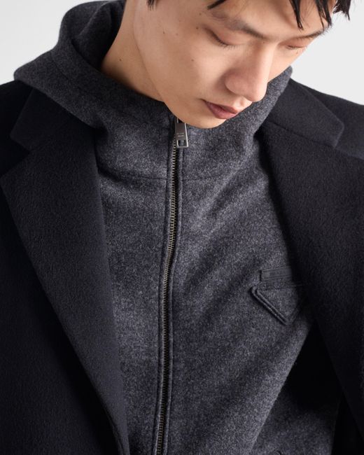 Gilet En Laine Et Cachemire Avec Fermeture À Glissière Prada pour homme en coloris Blue
