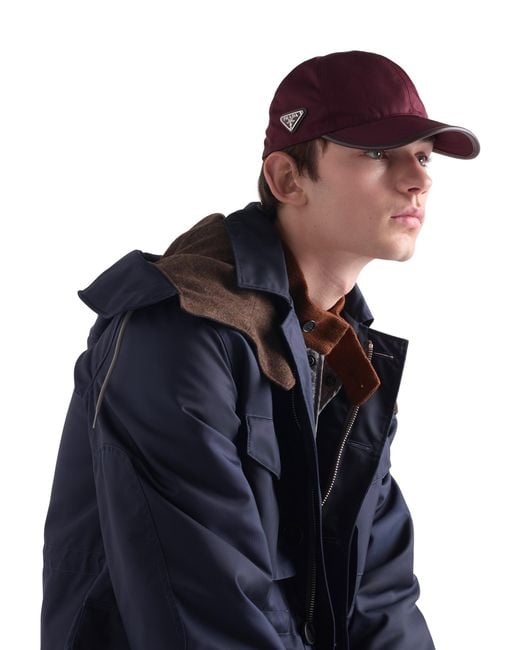 Prada Purple Speedrock Re-Nylon Baseball Cap for men