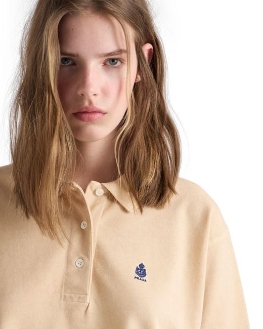 Prada Natural Piqué Polo Shirt