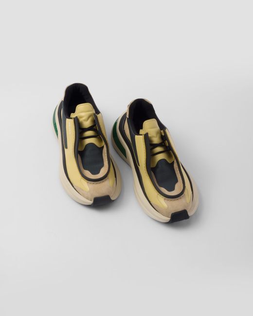 Fabric and leather sneakers prada hot sale