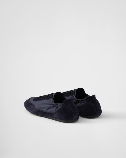 スニーカー PRADA Navy Blue Re-Nylon And Suede Collapse Sneakers Navy Collapse Re-nylon And Suede Sneakers | PRADA