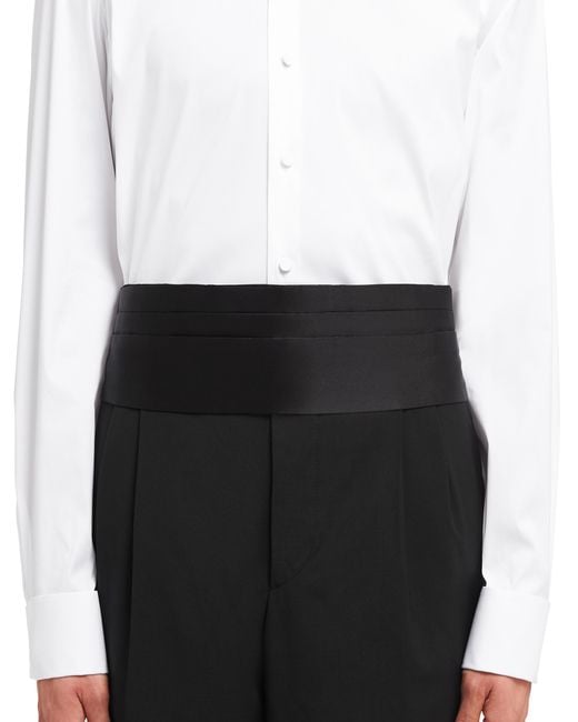 Prada White Satin Tuxedo Cummerbund for men