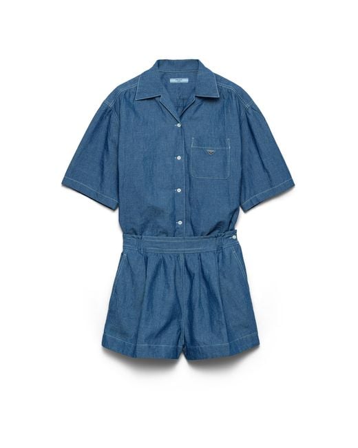 Prada Blue Chambray Jumpsuit, Light