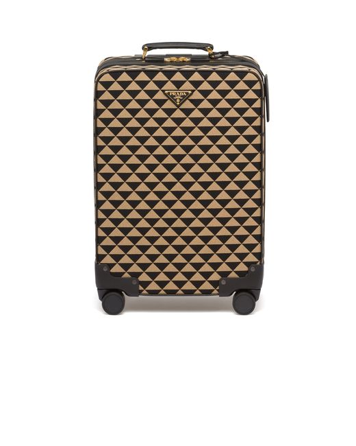 Prada Multicolor Symbole Embroidered Fabric Trolley