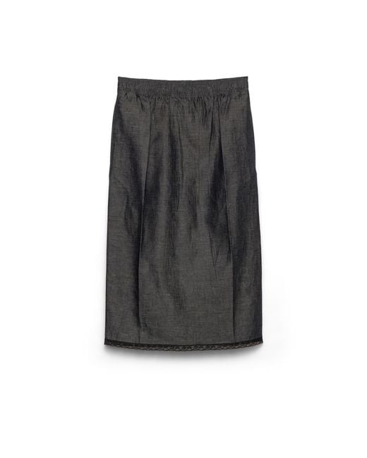 Jupe En Chambray, Femme, Taille Prada en coloris Black