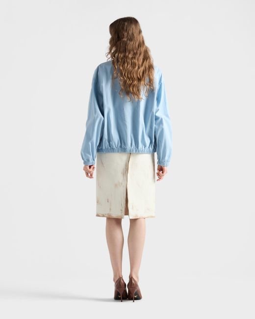Prada Old Gabardine Blouson Jacket in Blue | Lyst