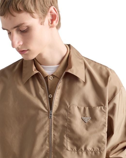 Prada Natural Re-Nylon Zipper Shirt for men