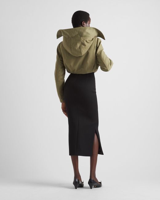 Prada Black Stretch Natté Midi-skirt