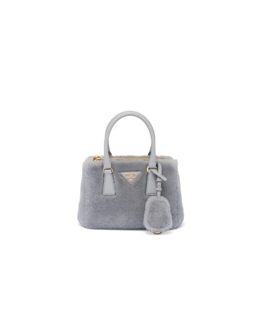 Prada Gray Galleria Shearling Mini-bag