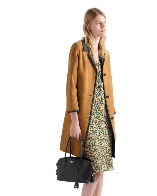 Prada Black Signet Medium Leather Tote Bag