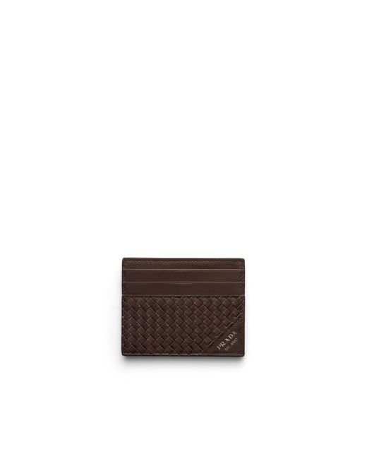 Prada White Leather Card Holder, Sienna for men