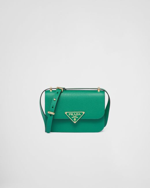 Prada Green Emblème Saffiano Shoulder Bag