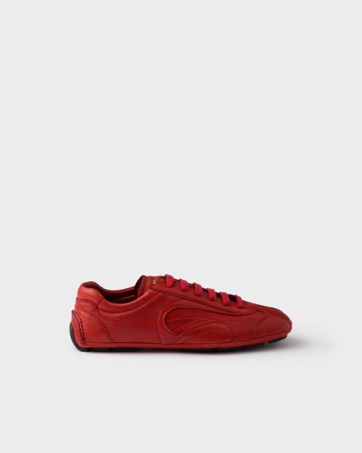 Prada Montecarlo Re-Edition 2005 Sneaker Aus Antikisiertem Nappaleder in Red für Herren