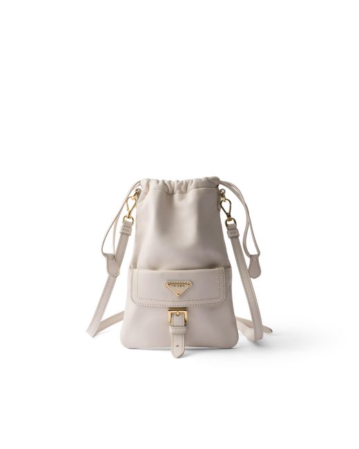 Prada White Nappa Leather Pouch